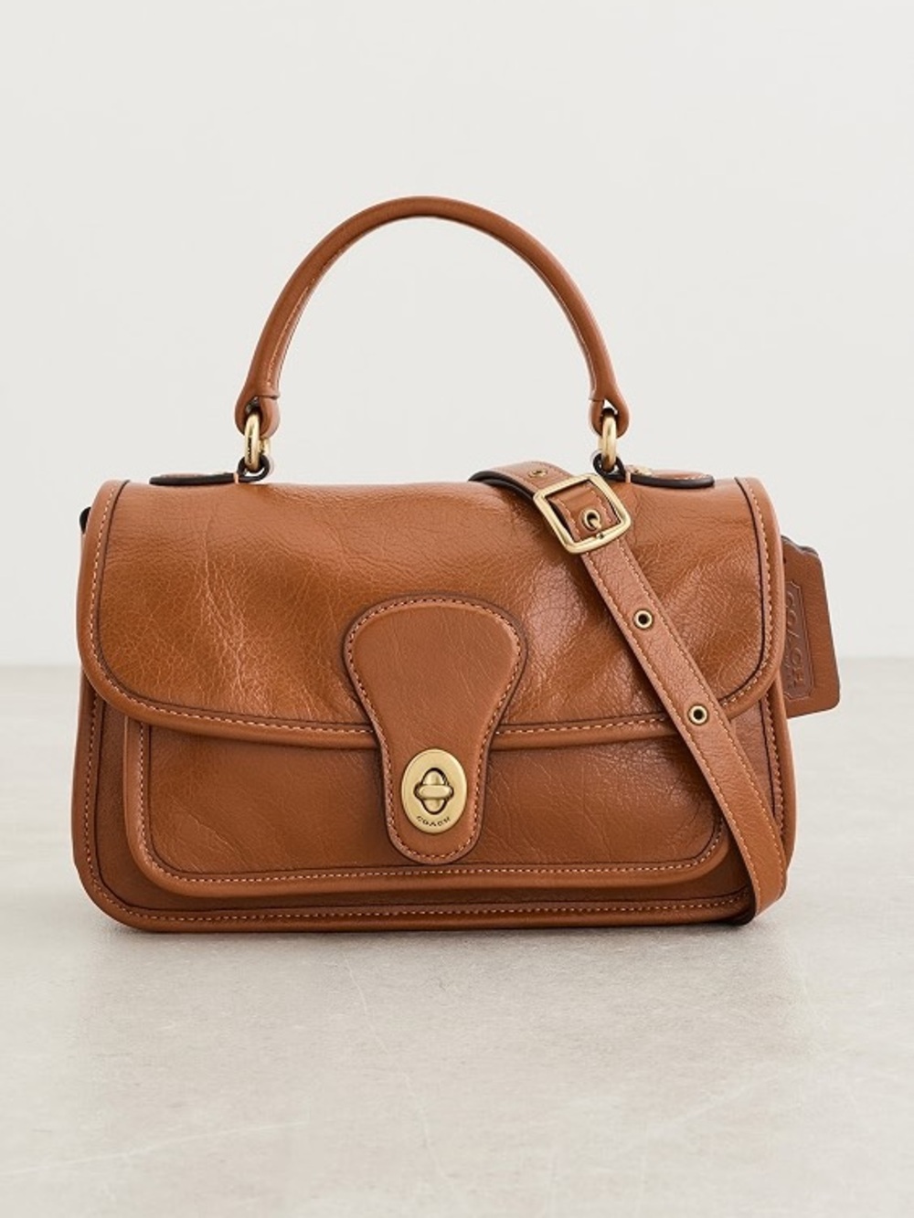 Coach Glazed Leather Metropolitan Bag 24 Amber Brown NWT CFR50